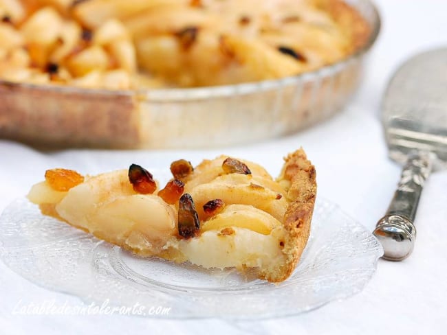 Tarte aux poires et raisins secs