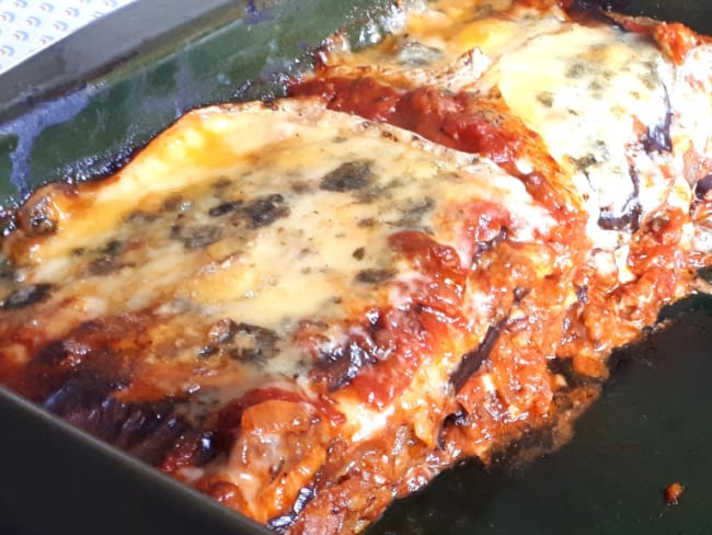 Lasagnes aux aubergines et au bleu d’Auvergne