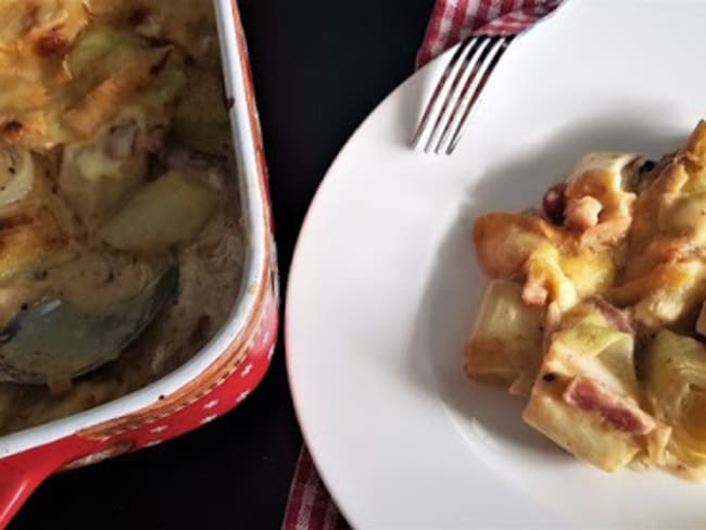 Gratin de poireaux au reblochon