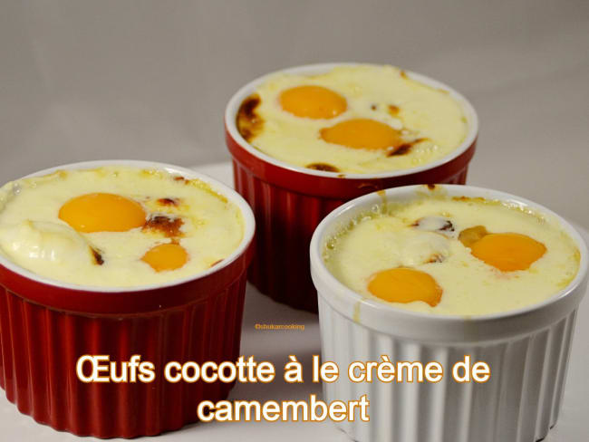 Œufs cocotte à la crème de camembert et lard fumé