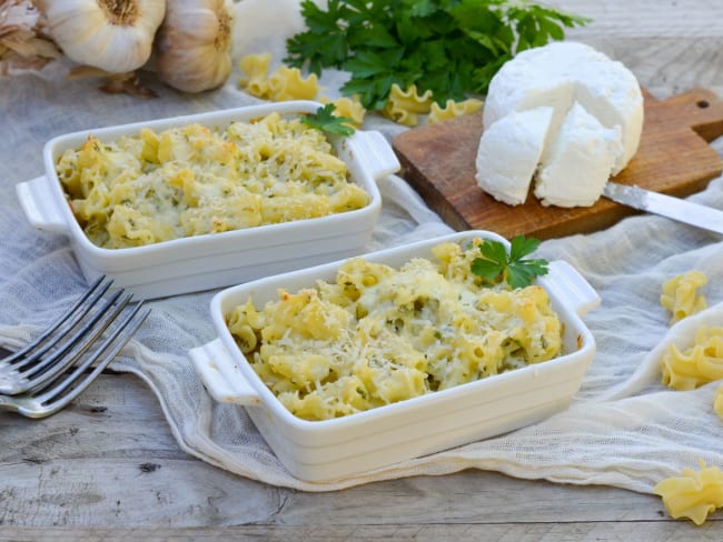 Gratin de pâtes au chèvre frais