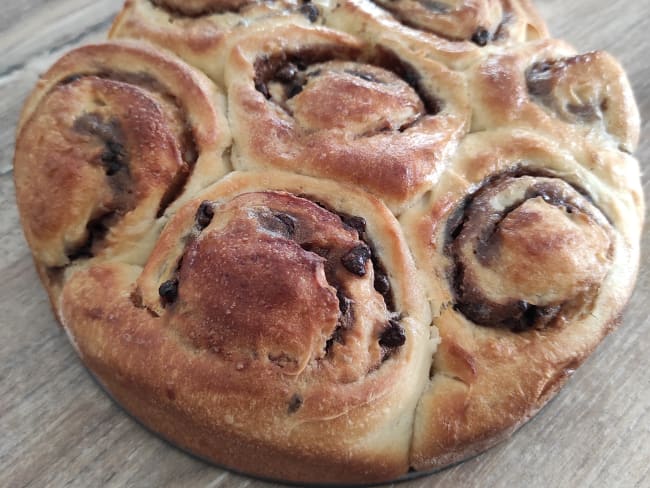 Schneckekueche ou chinois à la crème de marrons et pépites de chocolat