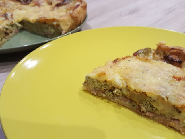 Quiche aux restes de raclette et chou rave épicé