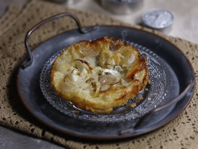 Mini tatins d'échalotes au chèvre