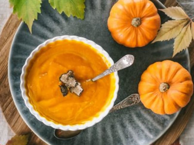 Velouté de potimarron et truffe noire