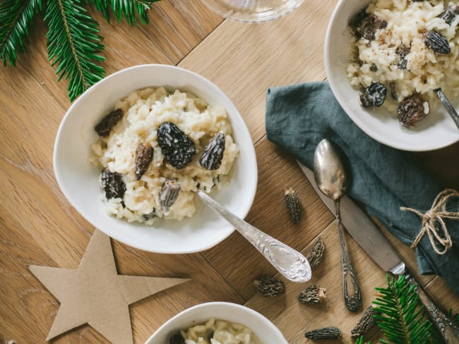 Risotto festif aux morilles