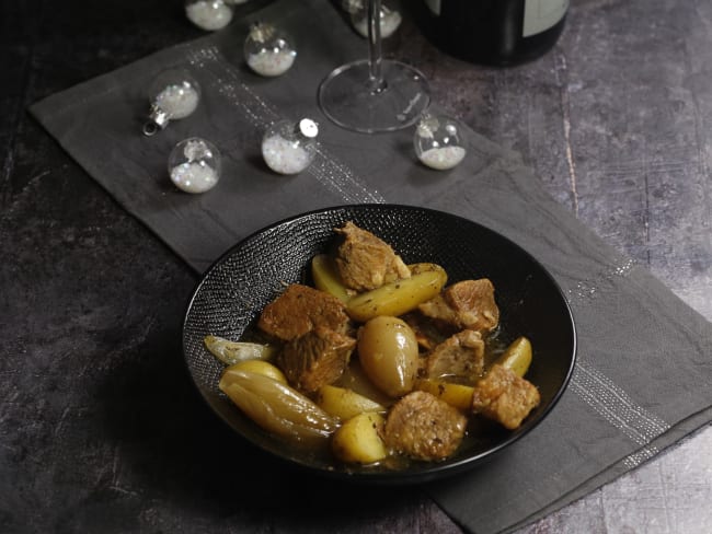 Sauté de veau confit à l'échalote et au crémant