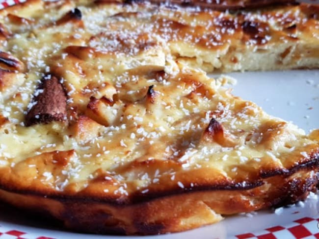 Tarte aux pommes, farine de coco et ricotta