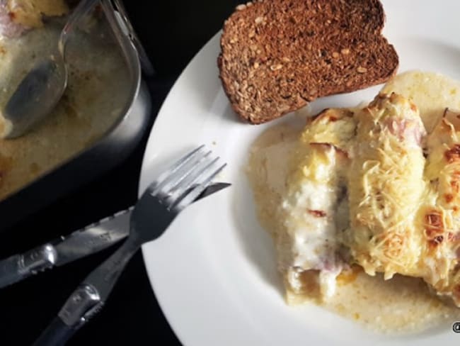 Poireaux au jambon façon chicons gratinés (keto, low carb / ig bas)