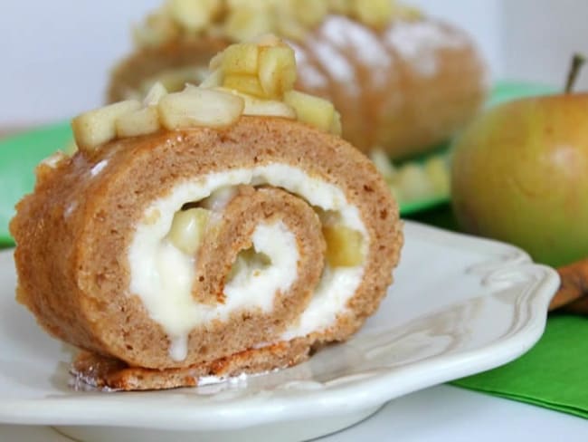 Bûche de noël facile aux pommes