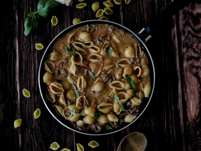 Pâtes au boeuf crémeuses