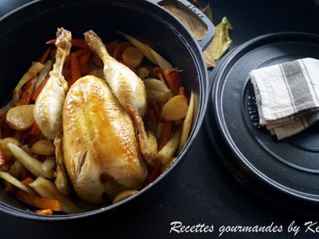 Poulet d'automne aux légumes racines