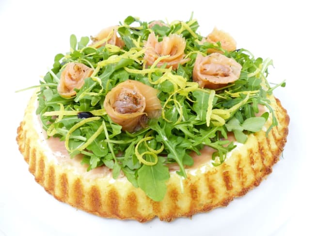 Tarte salade au saumon fumé et à la ricotta