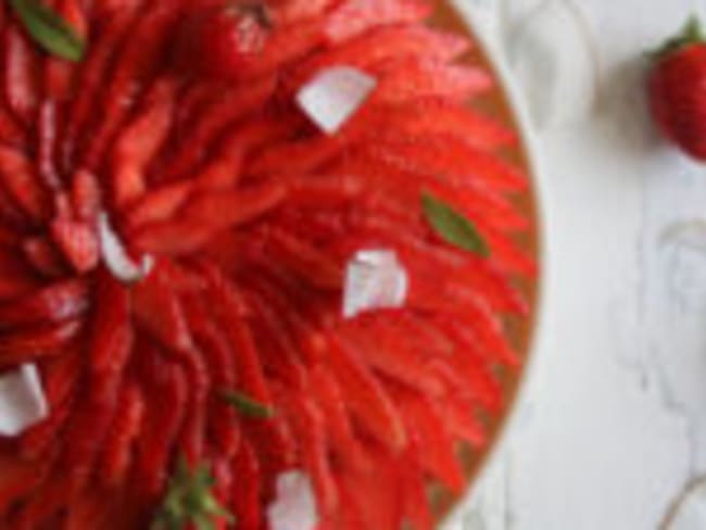 La tarte fraise et noix de coco du Chef Pâtissier Nicolas Lambert