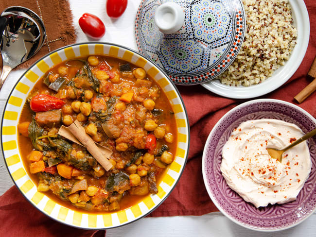 Tajine pois chiches abricots orange