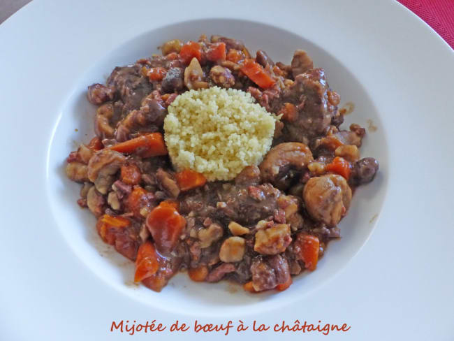 Mijotée de bœuf au vin rouge à la châtaigne