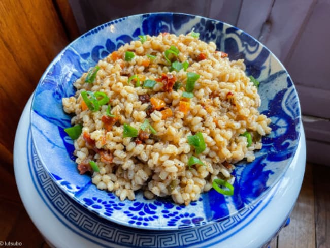 Risotto de petit épeautre aux petits légumes