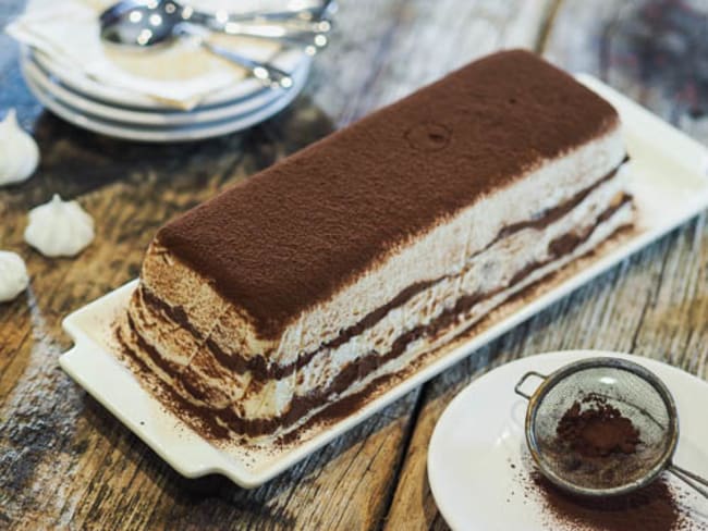 Bûche de noël gourmande façon tiramisu