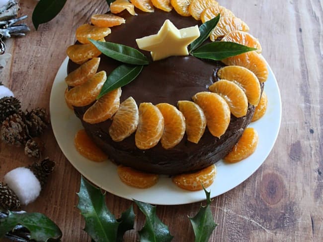 Layer cake de fêtes au chocolat et aux clémentines