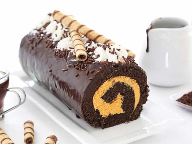 Bûche chocolat et mangue