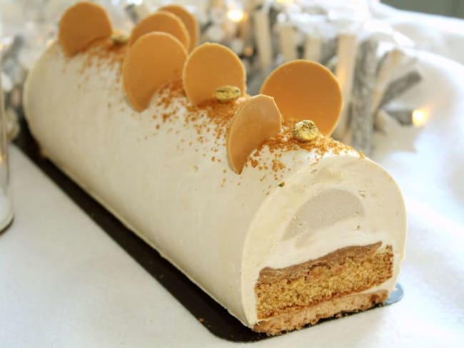 Bûche au chocolat Dulcey spéculoos et café