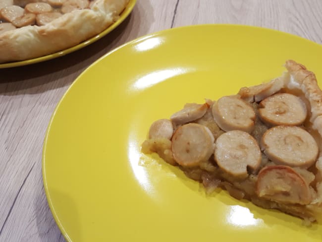 Tarte aux pommes et boudin blanc