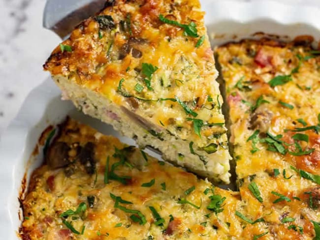 Gratin chou-fleur aux champignons et fromage