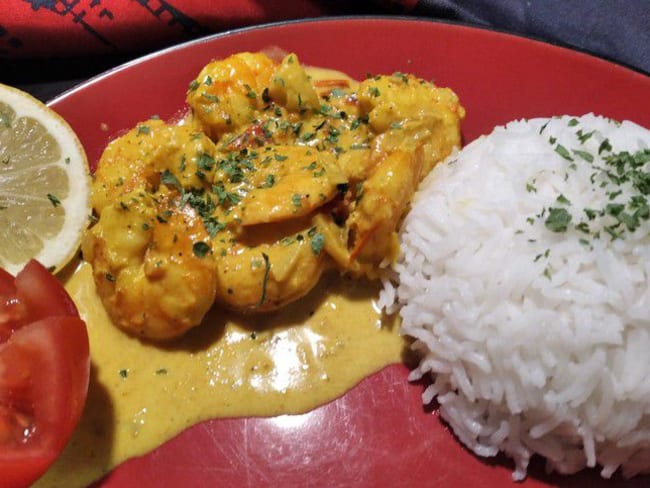 Curry de crevettes au lait de coco