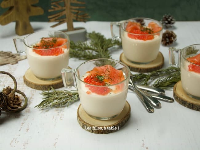 Panna cotta de chou-fleur au saumon