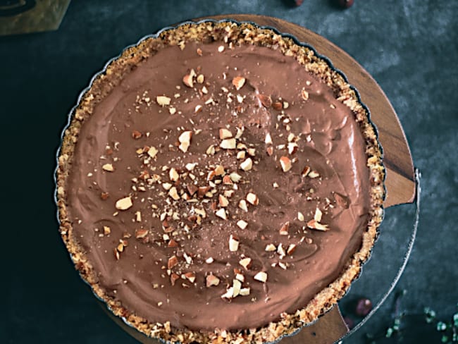 Tarte au chocolat et aux amandes vegan