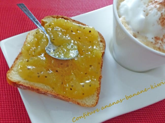 Confiture exotique ananas banane kiwi