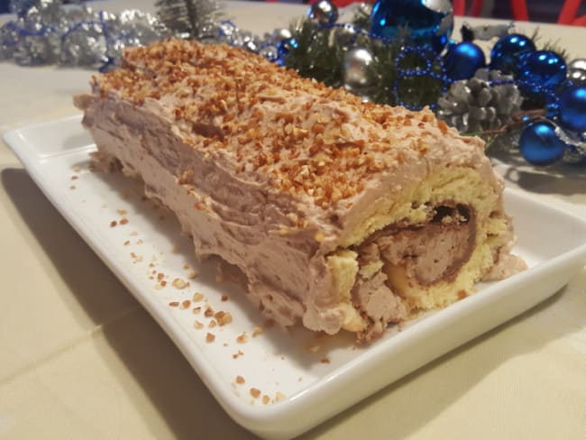 Bûche de noël pralinée