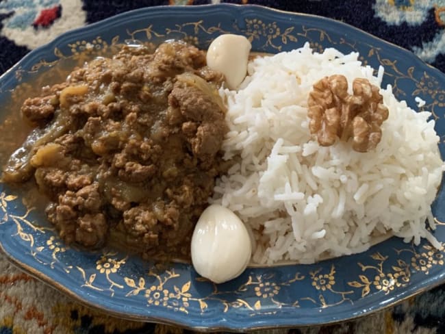 Khoresh Bademjan : ragoût d'aubergines et viande hachée