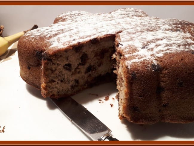 Gâteau aux bananes et pépites de chocolat