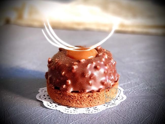 Mini entremets rocher caramel