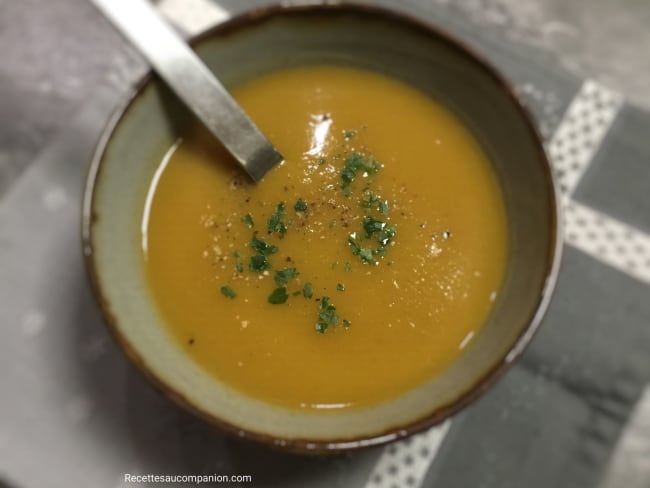 Velouté de butternut et champignons