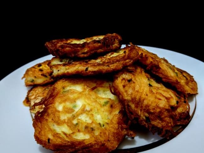 Galettes de pommes de terre au fromage de chèvre.