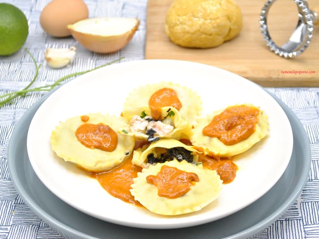 Ravioles langoustines et champignons pour les fêtes