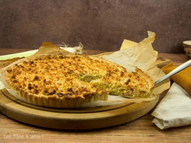 Tarte crumble poireaux et chèvre