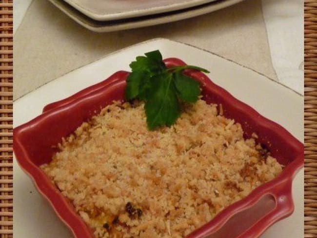 Crumble de potiron et lardons