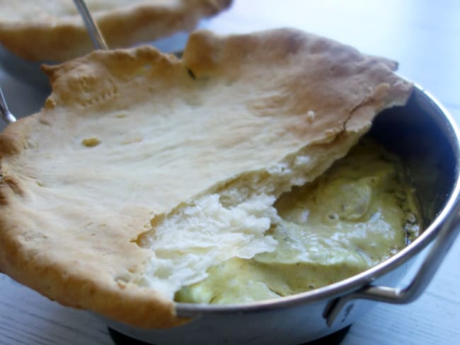 Naan pot pie curry comme en Inde