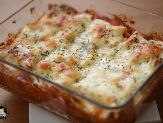 Lasagnes aux boulettes de boeuf (pas à pas en photos)