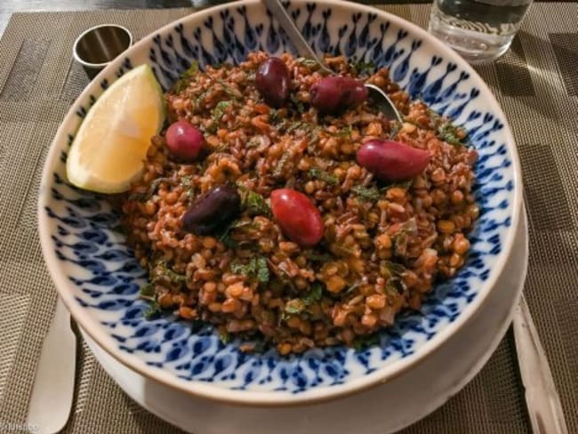 Lentilles et riz en pilaf