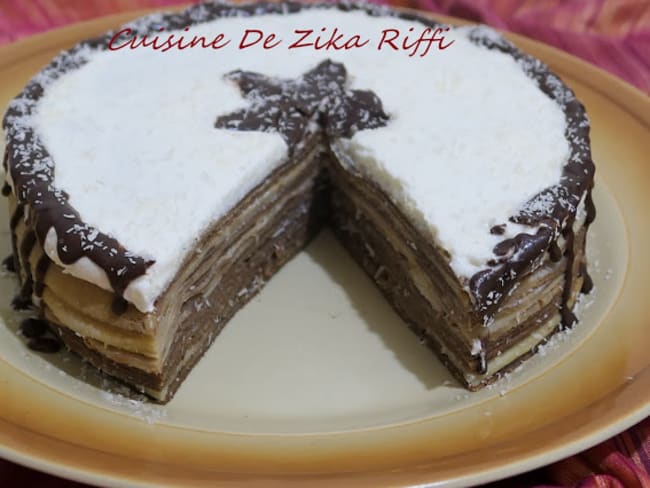 Gâteau de crêpes chantilly ricotta et noix de coco fraîche