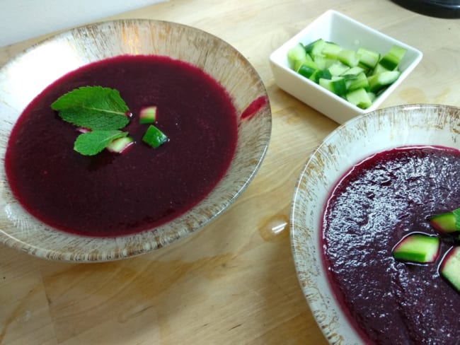 Gaspacho de betteraves et concombres