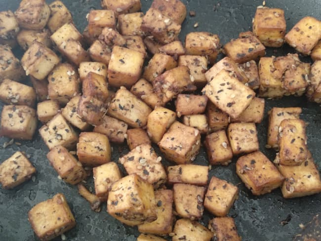 Tofu mariné à la moutarde et à la sauce soja