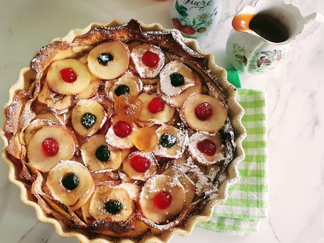 Tarte originale aux crêpes et aux pommes