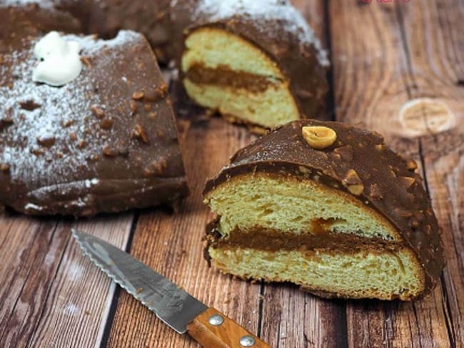 Couronne des rois briochée caramel et praliné