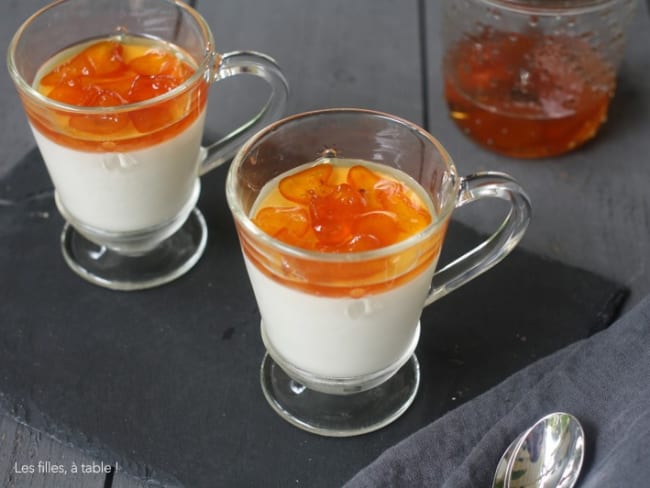 Panna cotta coco aux kumquats confits