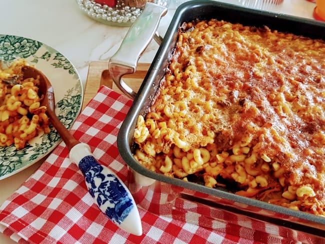 Gratin de coquillettes au potiron et aux foies de volaille